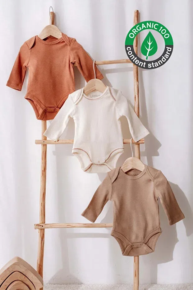 Детское боди-комбинезон с длинным рукавом комплект из 3 предметов Lilabio, Multicolor