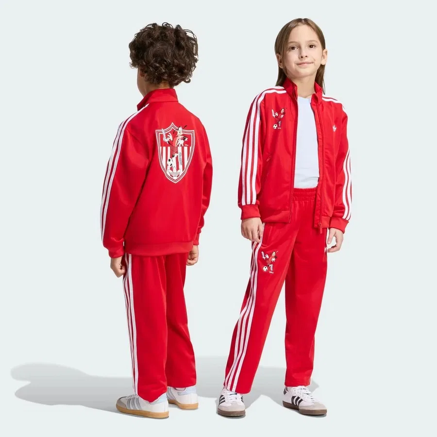 Детский спортивный комплект из футера с молнией и принтом Firebird Disney adidas, Красный — фото 2