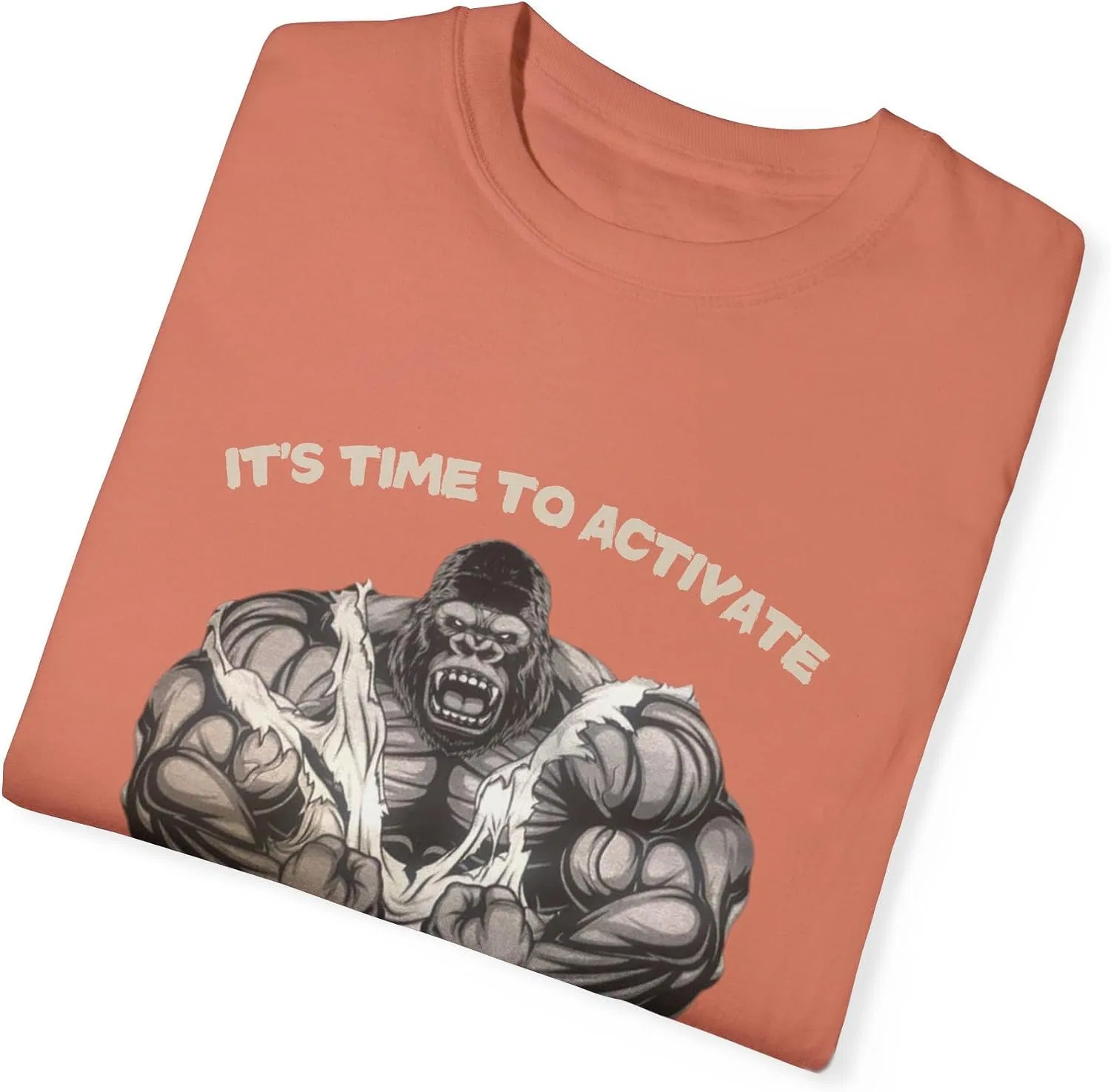 Футболка с принтом Beast Mode Activated Comfort Colors, Terracotta — фото 3