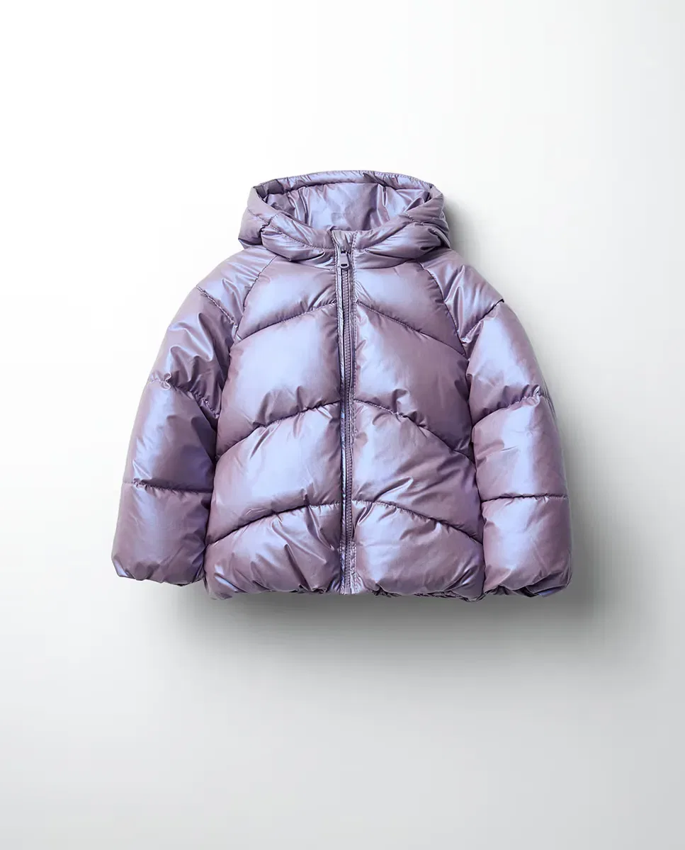 Детское пальто для девочек стеганое блестящее Sfera, Purple