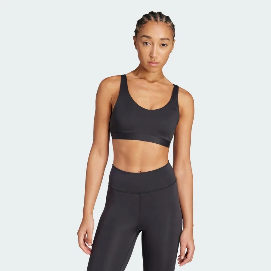 Спортивный бюстгальтер средней поддержки All Me Essentials Medium Support Bra adidas, Черный