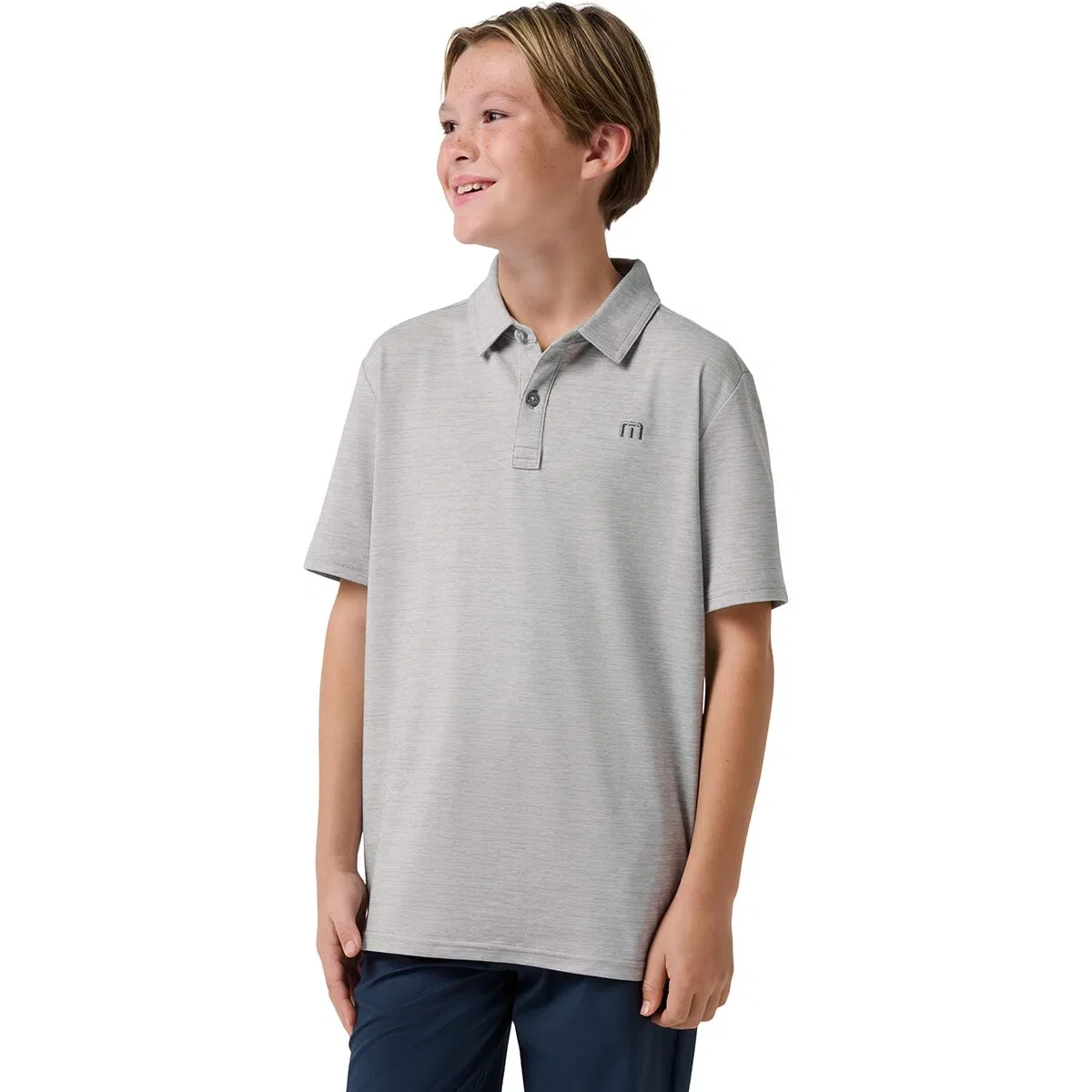Детское поло для мальчиков с длинным рукавом The Heater Polo Shirt Travismathew, Heather Microchip