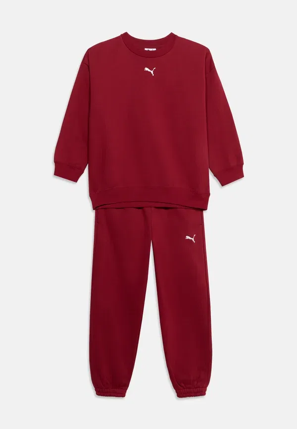 Спортивный костюм из хлопка Unisex set - tracksuit Puma, berry, ягодный — фото 3