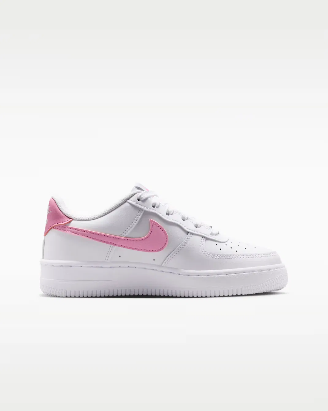 Кроссовки для детей постарше Nike Air Force 1, White/White/Pink Rise — фото 3
