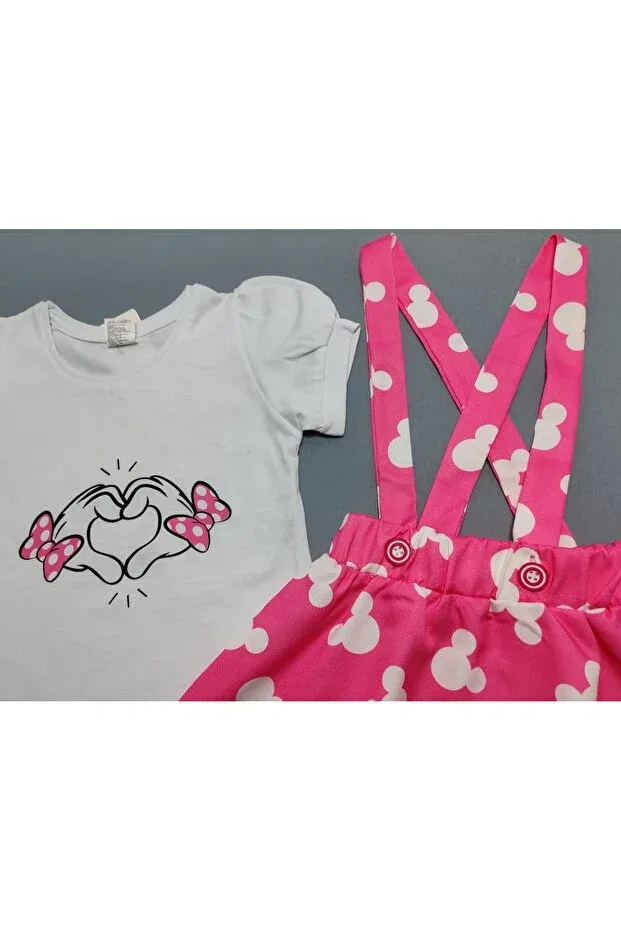 Детский комплект для девочек из поплина с принтом Slopet Beray Bebe, Fuchsia — фото 3
