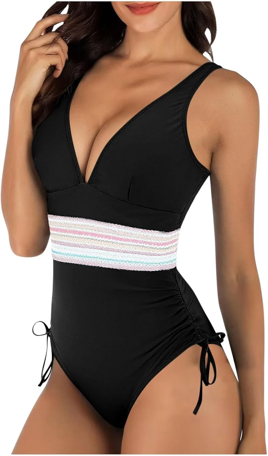 Женский слитный купальник с контролем живота Low Cut, Black