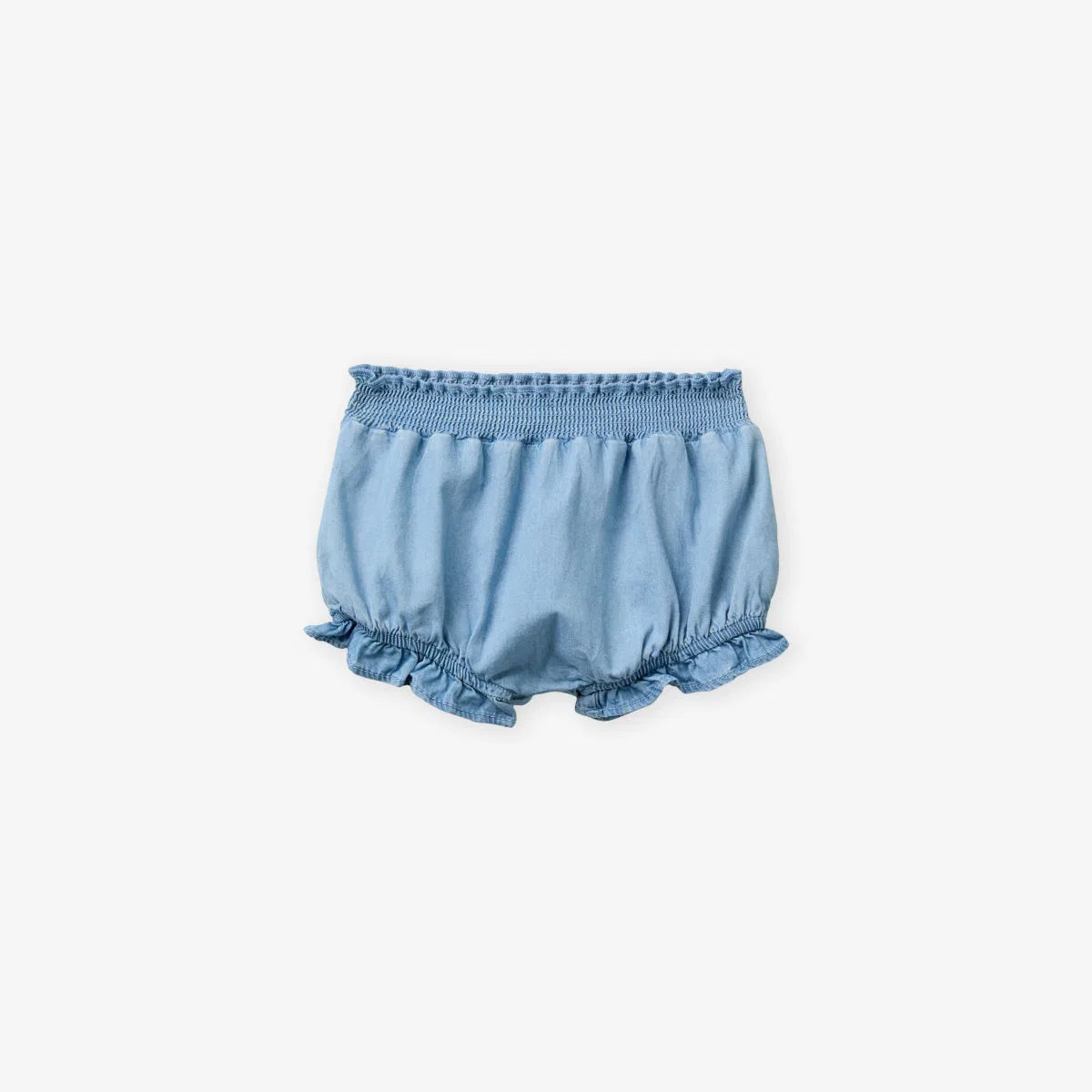 Шорты из шамбре с эластичным поясом и оборками, размер 3-9 месяцев Benetton, синий