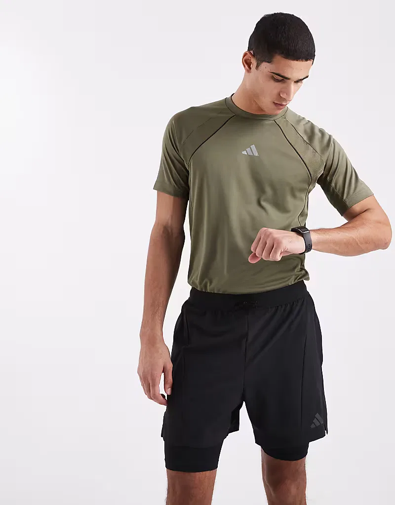 Универсальные шорты Adidas Performance D4T для тренировок 2 в 1, черный — фото 3