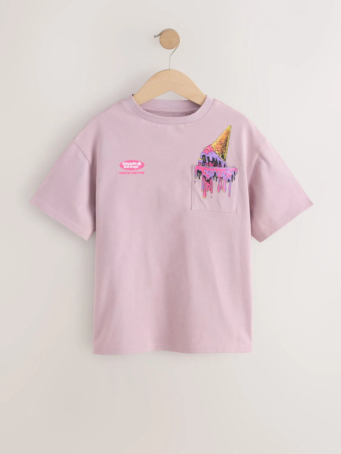 Футболка оверсайз с графическим принтом Pink Ice Cream Next, розовый — фото 4