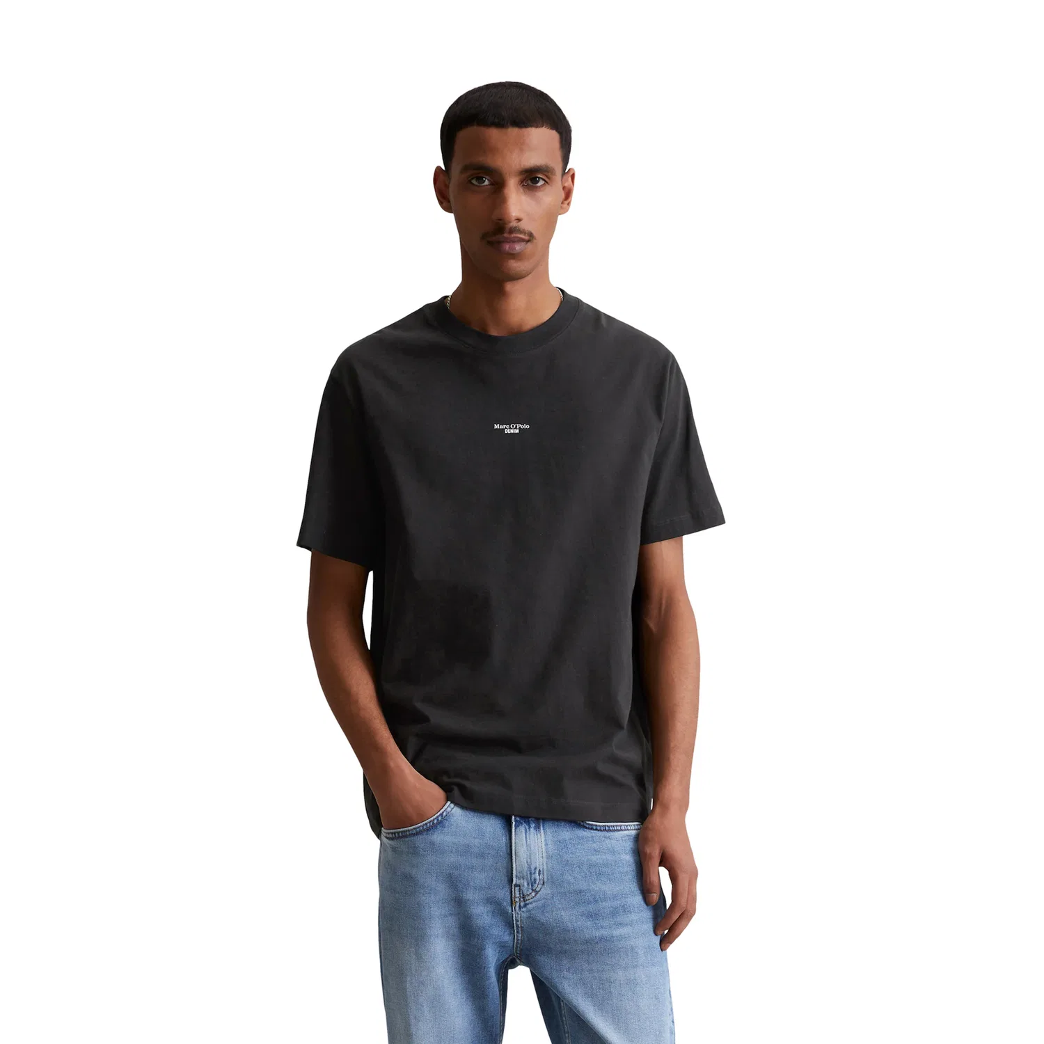 Детская хлопковая футболка с лейблом спереди Marc O'Polo DENIM, Black