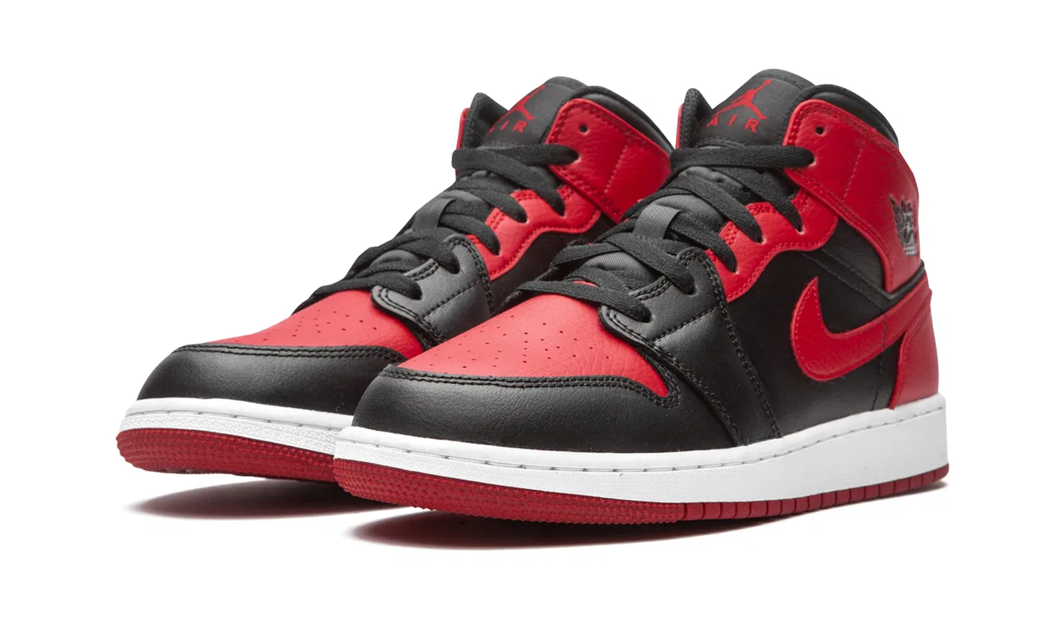 Детские кроссовки для мальчиков кожаные Air Jordan 1 Mid (Gs) NIKE, Yellow Toe — фото 2