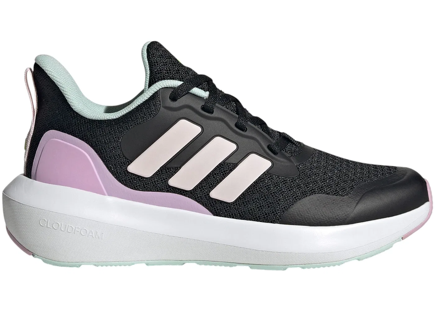 Детские кроссовки с удобной посадкой Adidas Fortarun 3.0, Core Black Clear Pink Bliss Lilac