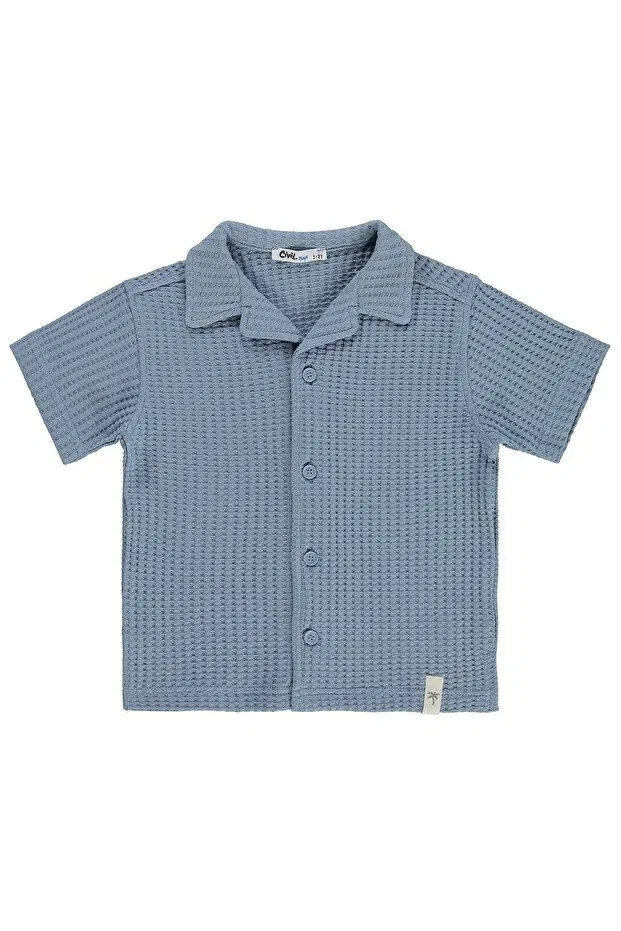 Детская рубашка для мальчиков вафельная Basic Civil Boys, Open Indigo
