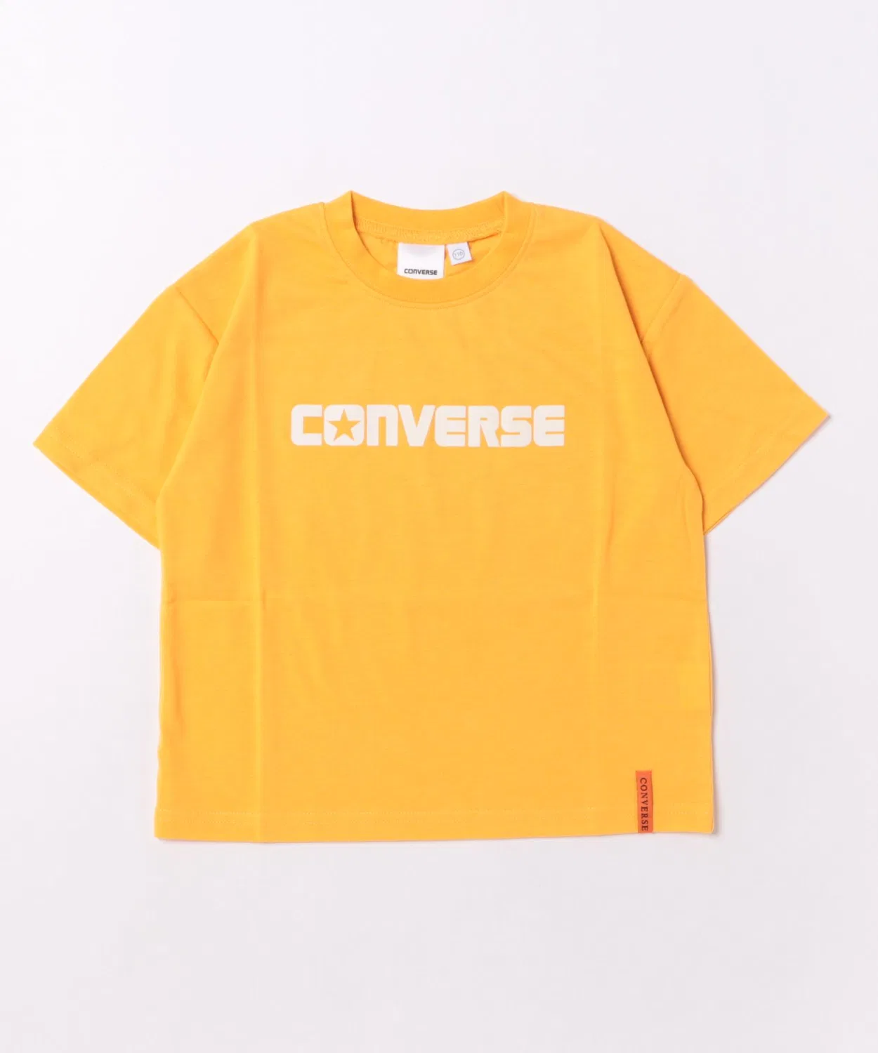 Детская футболка с флокированным принтом, модель Flock Print Wide CONVERSE, Off White — фото 4