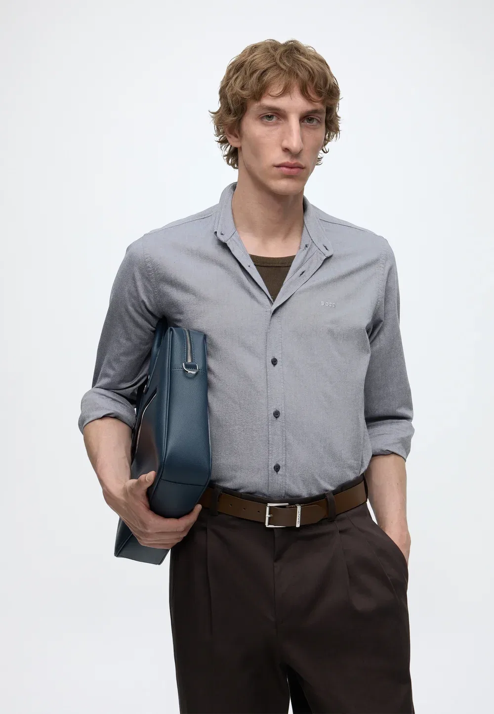 Движение - рубашка Boss, Dark Grey — фото 4