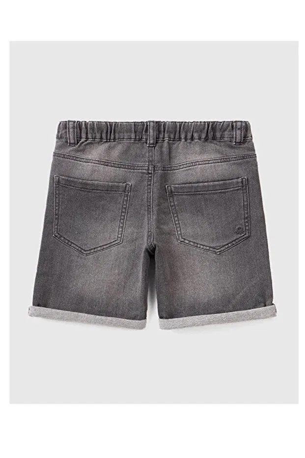 Детские шорты для мальчиков джинсовые Benetton, Gray — фото 2