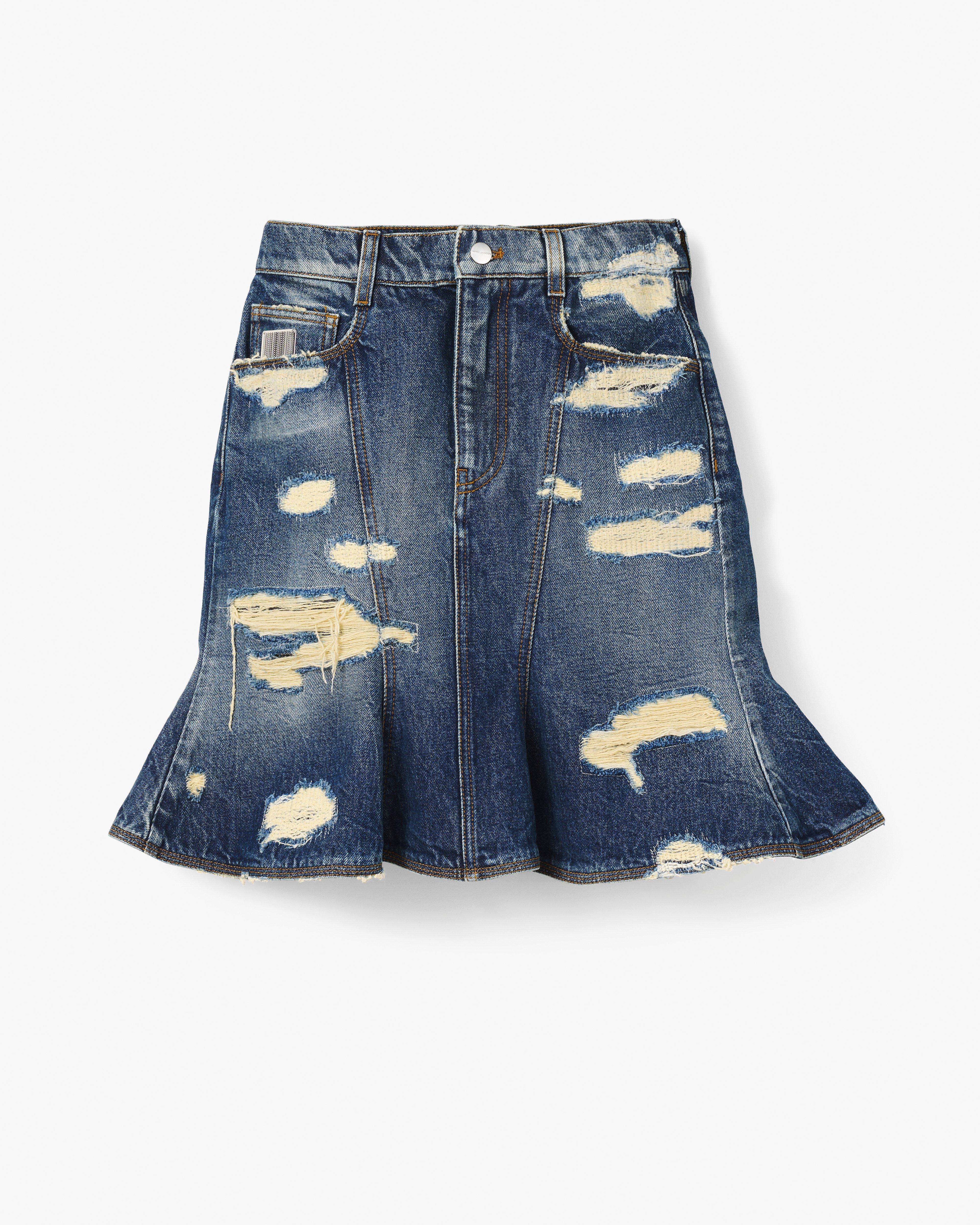 Мини-юбка с эффектом раскола Rip And Repair Marc Jacobs, цвет Punk Indigo — фото 2