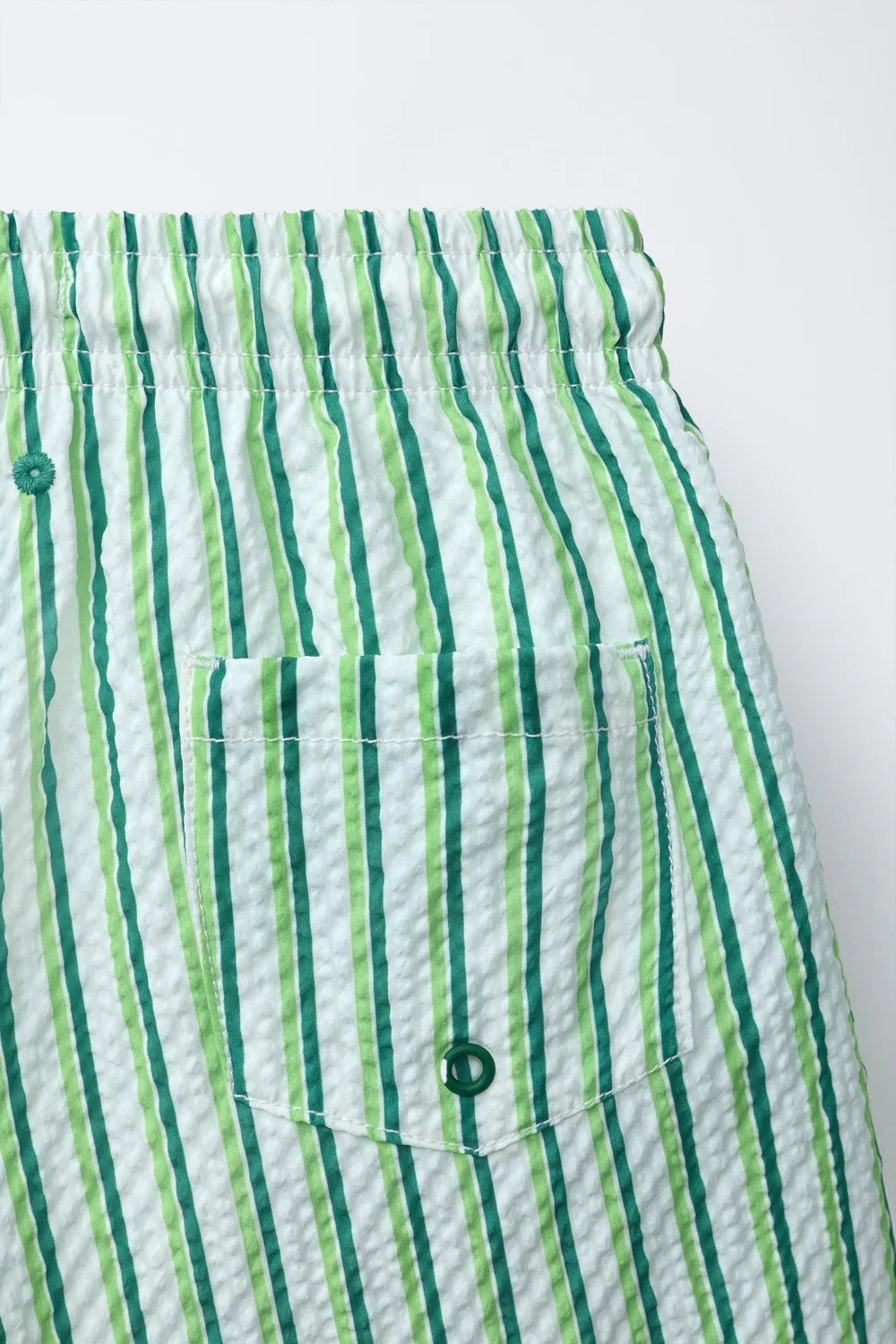 6-14 лет / Плавки из полосатой ткани сирсакер ZARA, Green — фото 4