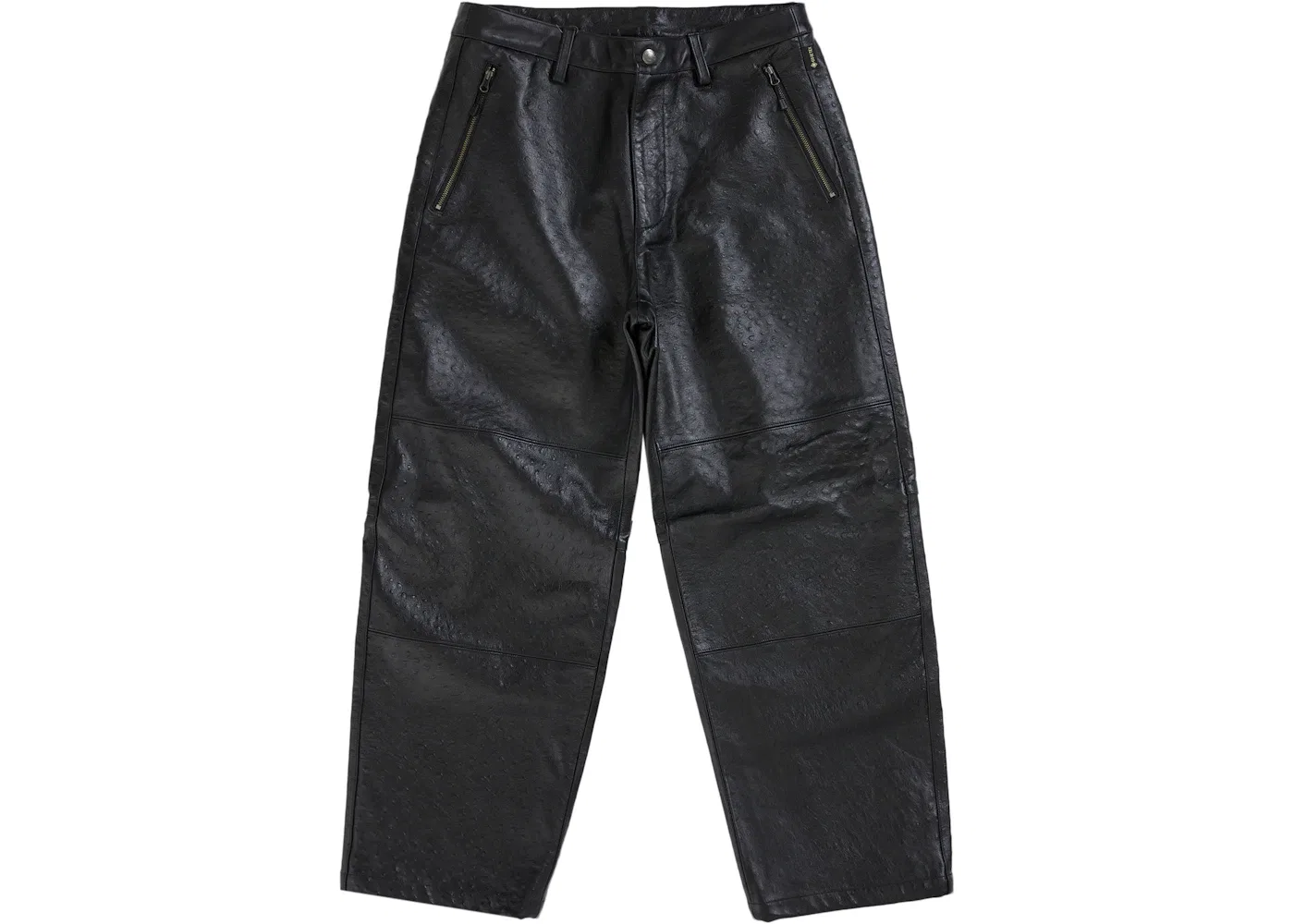 Мужские штаны с принтом Supreme GORE-TEX Ostrich Embossed Leather Pant, Black