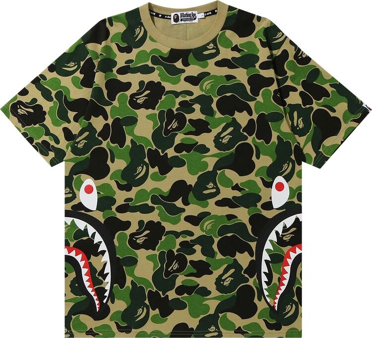 

Футболка BAPE ABC Camo Side Shark Tee 'Green', зеленый