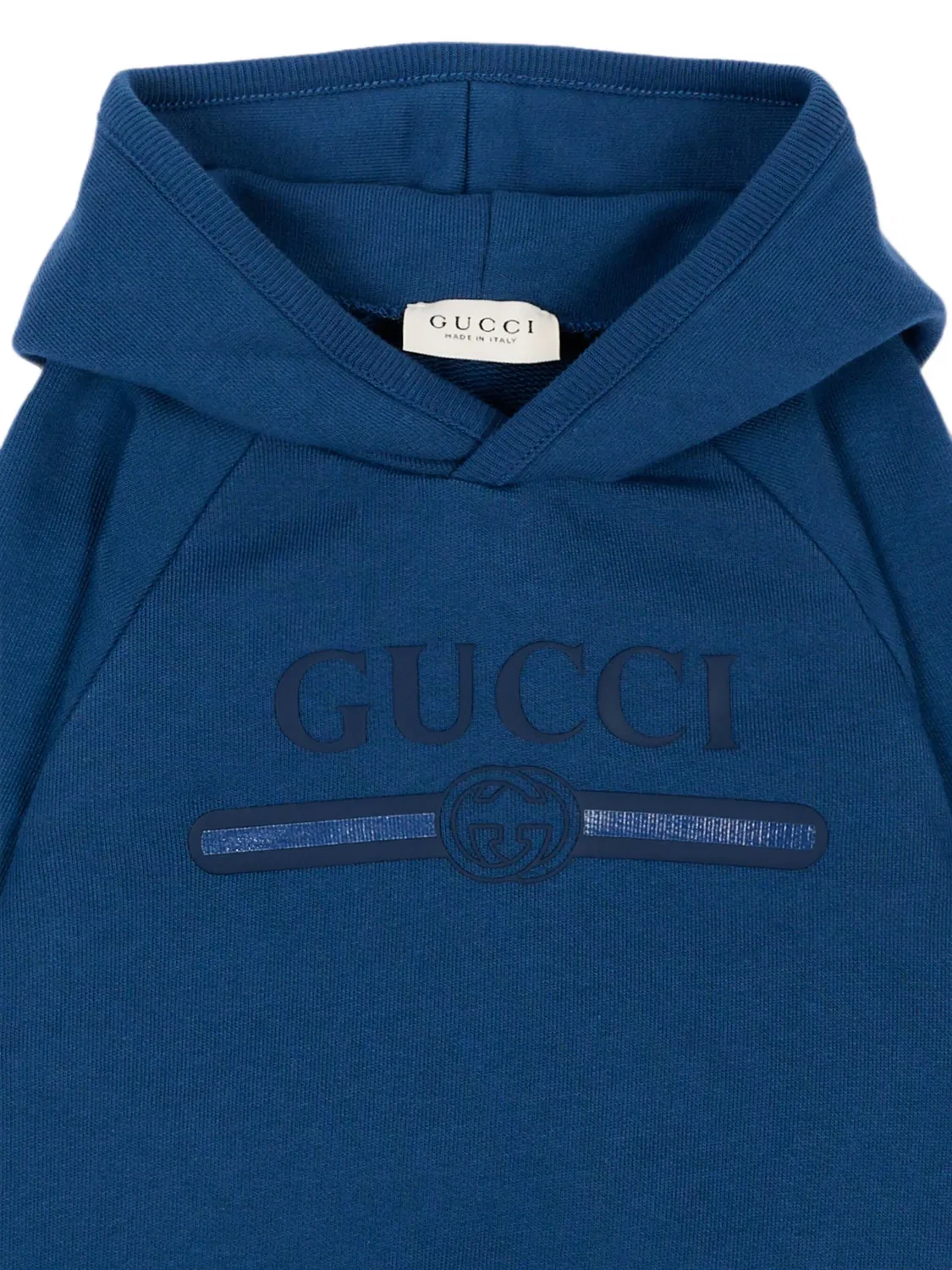 Худи с логотипом Gucci Kids, синий — фото 3