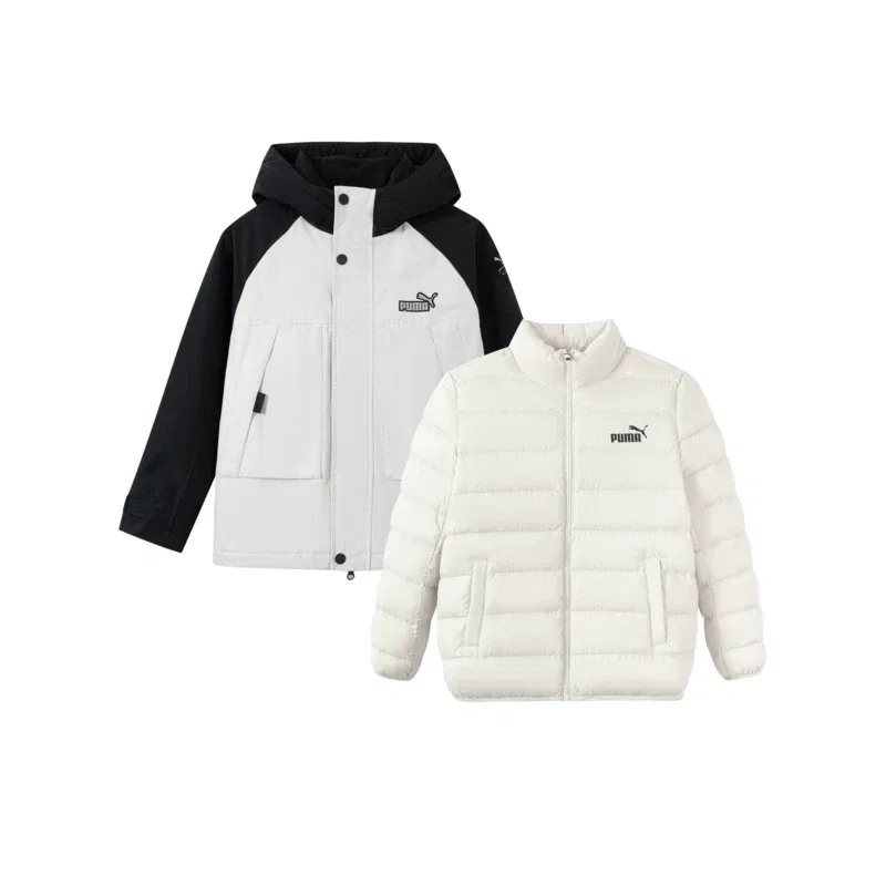 Детская куртка с капюшоном и съемной подкладкой White Black Tone PUMA — фото 3