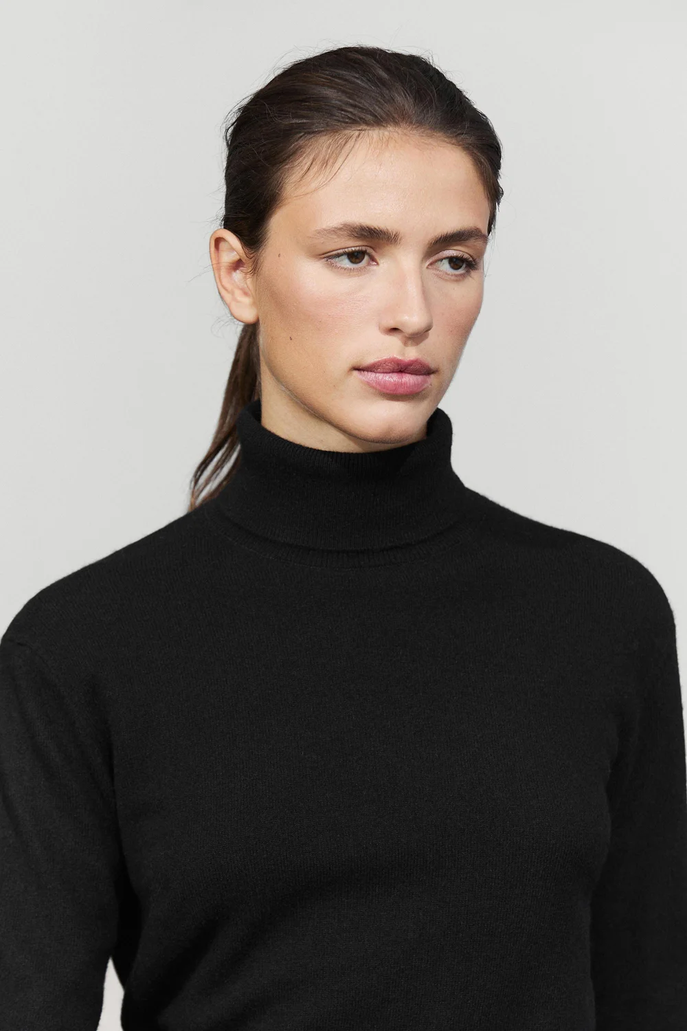 Свитер-водолазка Massimo Dutti Wool Blend Knit, черный — фото 4