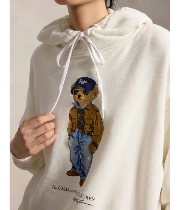 Женское худи свободного кроя Polo Ralph Lauren, Écru — фото 4