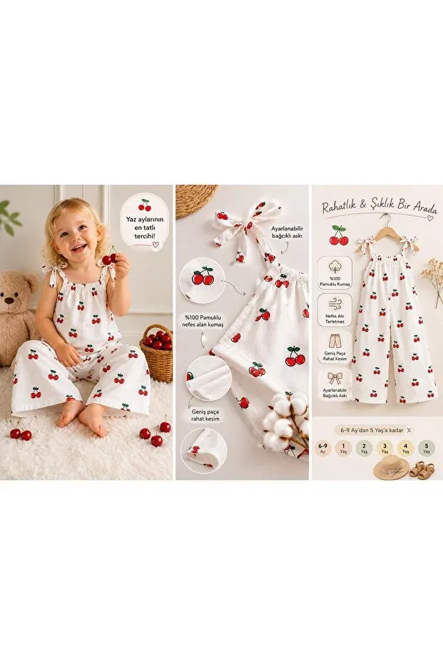 Детский комбинезон для девочек с принтом Moda Lina Baby, White — фото 3