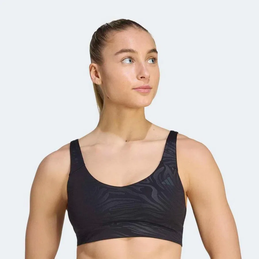 Спортивный бюстгальтер с принтом All Me Essentials adidas, Черный — фото 2