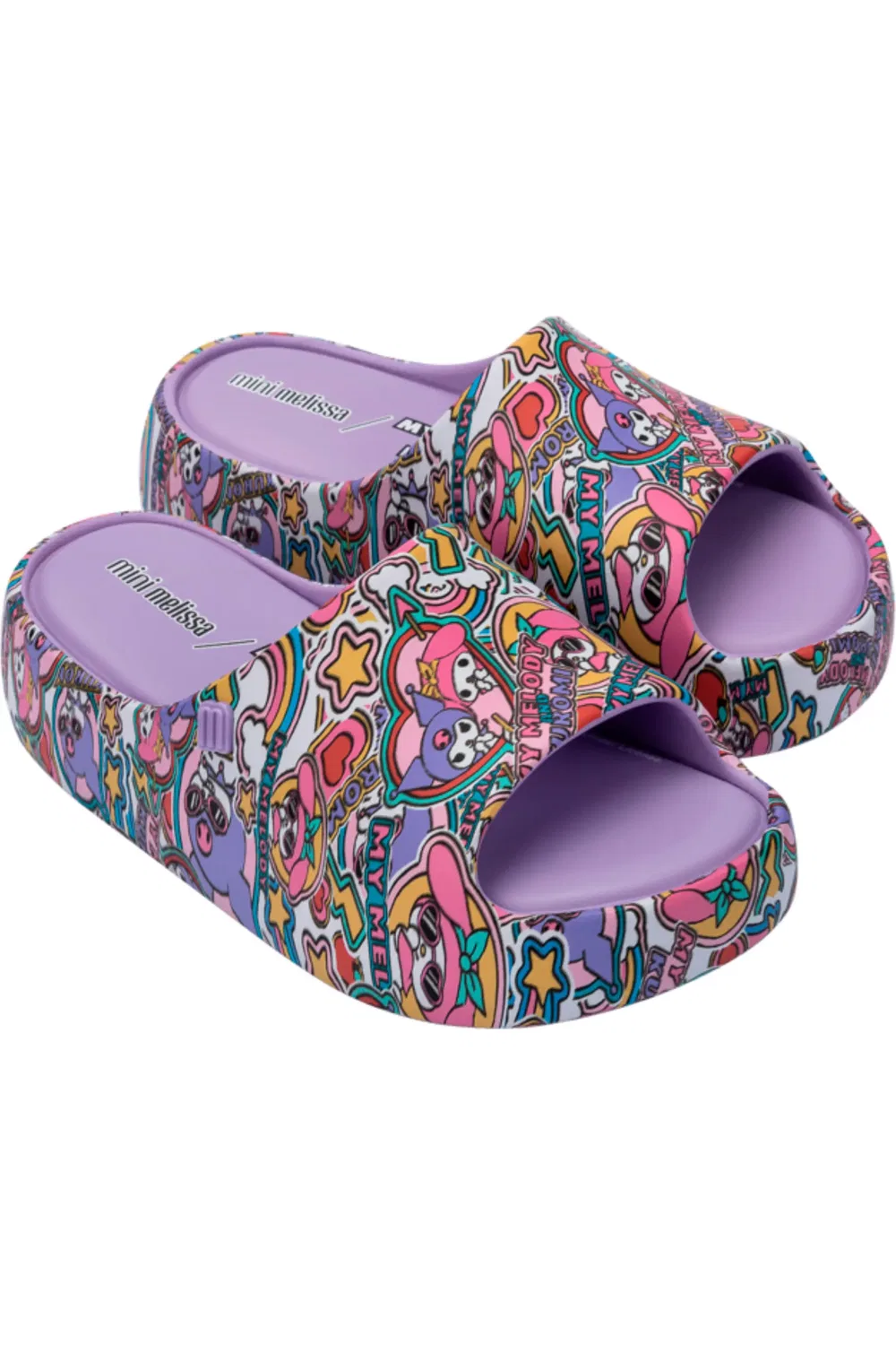 Детские сандалии платформа с Hello Kitty Mini Melissa, Lilac/Yellow