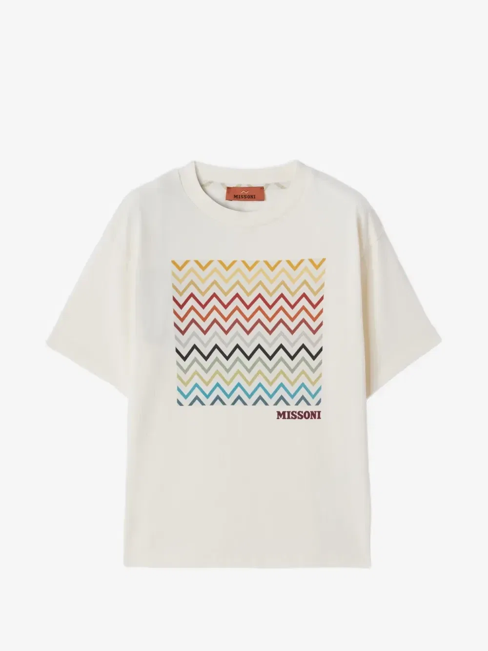 Футболка с зигзагообразным принтом Missoni Kids, бежевый