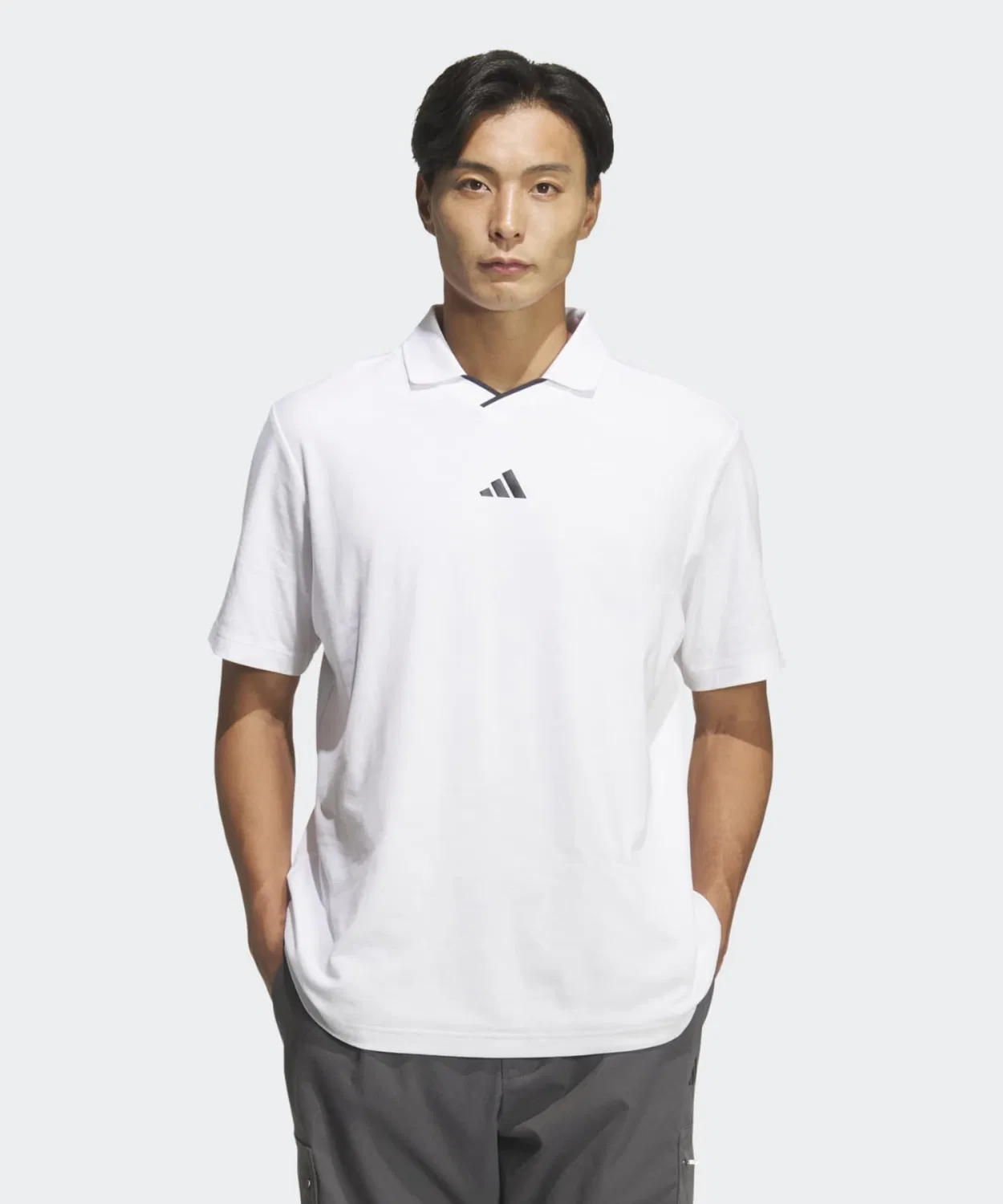 Мужское поло с длинным рукавом модель Beyond the Course Adidas, Белый
