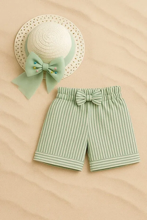 Детский комплект шорт для девочек с принтом Esila Kids, Green