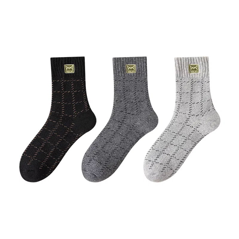 Детские носки-гольфы с длинным голенищем, комплект из 3 пар, 3 Pack (MYM304-Set A-Black+Dark Gray+Light Gray), MIIOW — фото 4