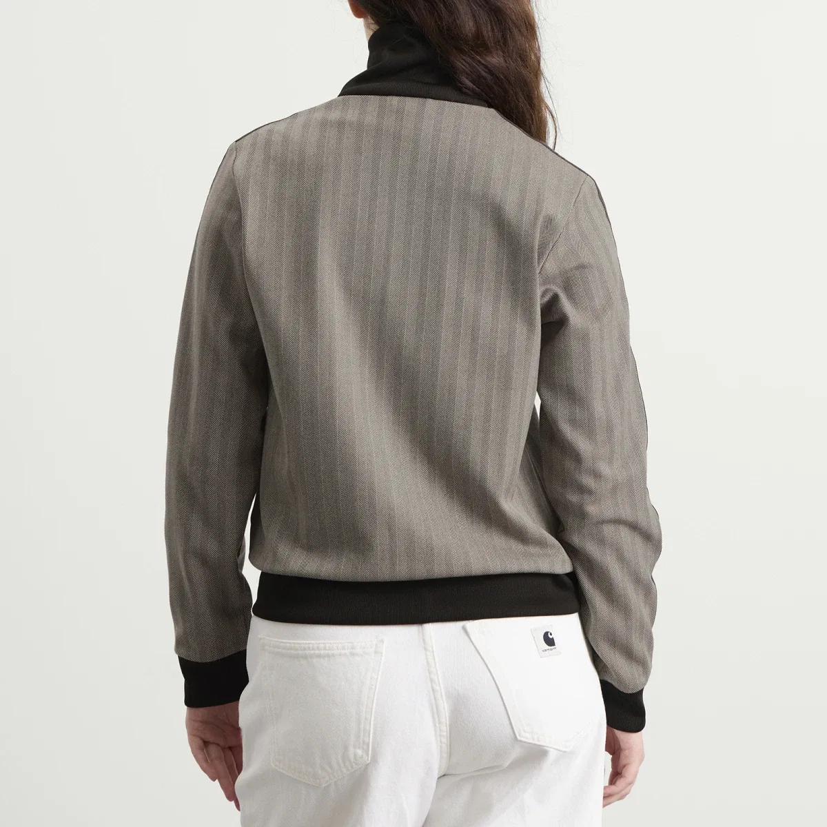 Женский свитшот с воротником-стойкой и молнией Tweed Track Top Adidas, Light Brown — фото 3