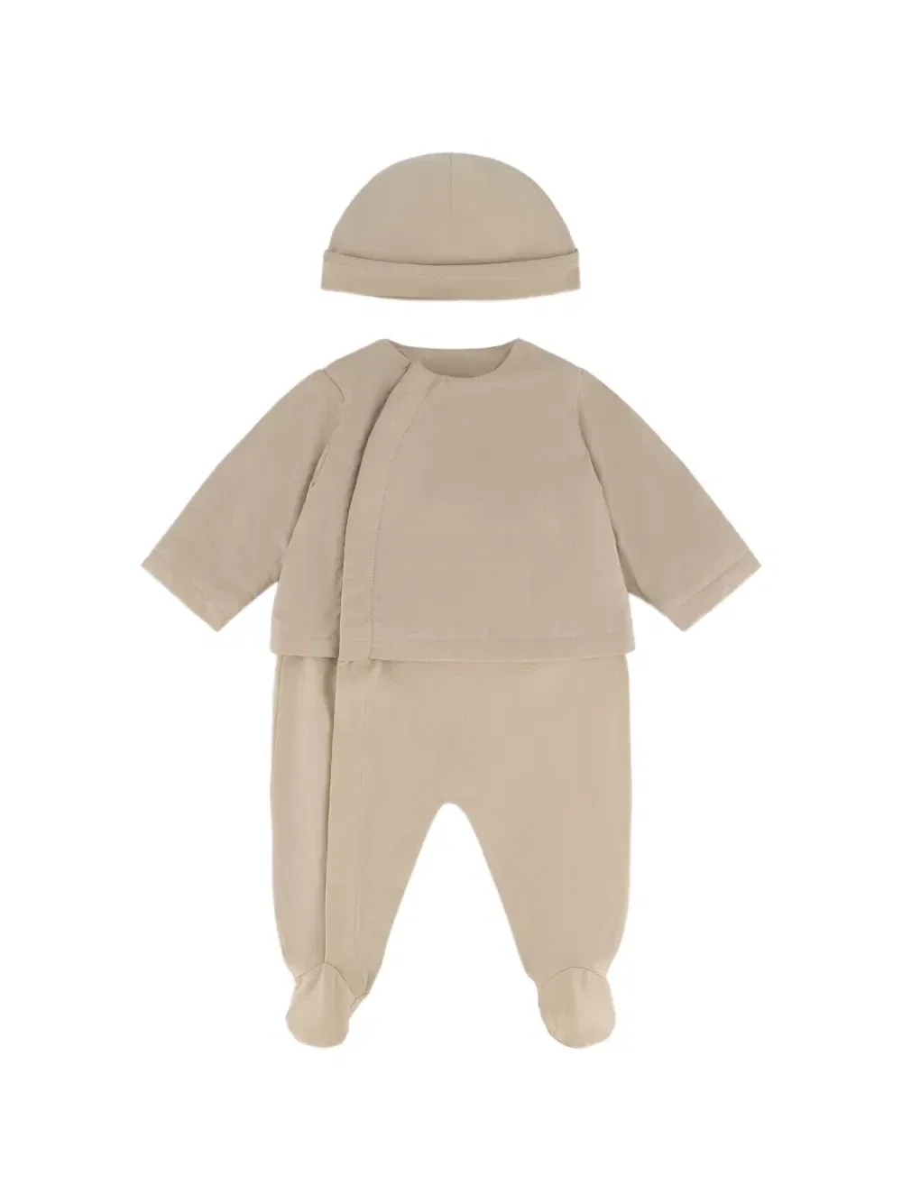 Комплект детской одежды с тиснением логотипа FF Fendi Kids, бежевый