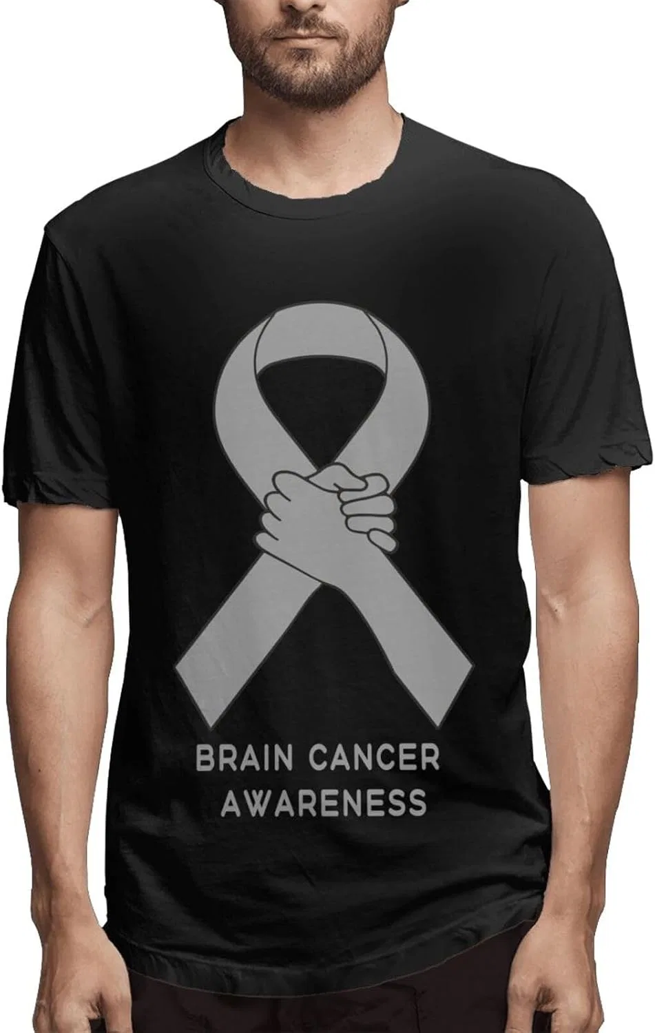 Мужская футболка современного кроя с коротким рукавом, Brain Cancer Awareness