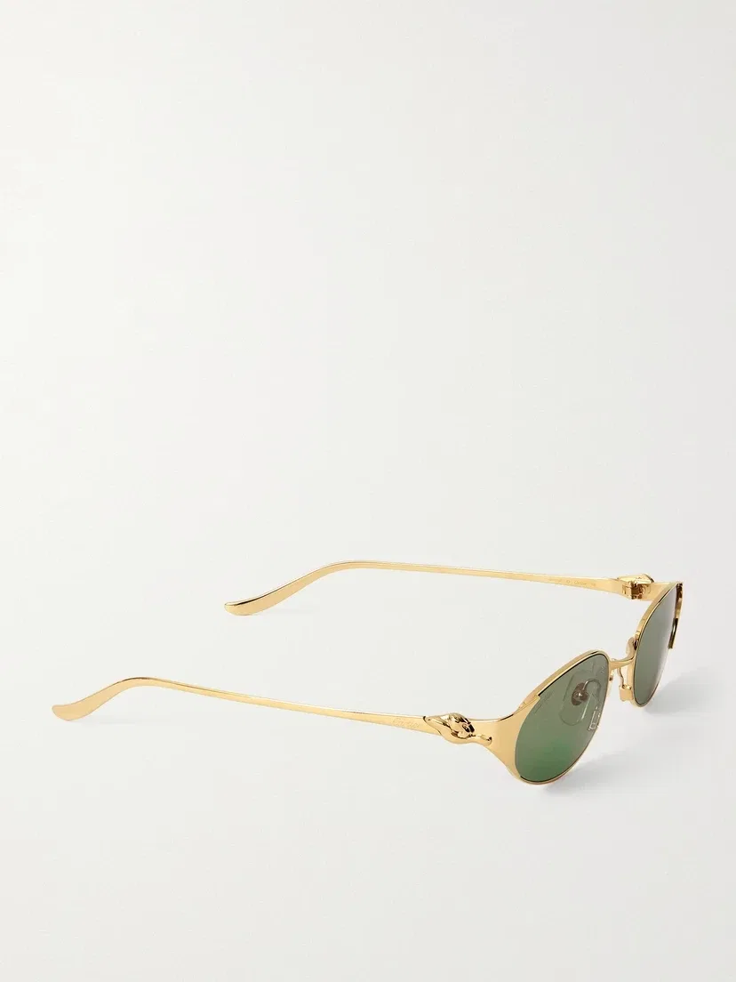 Солнцезащитные очки Panthère de Cartier с золотистой оправой овальной формы Cartier Eyewear, золотой — фото 3