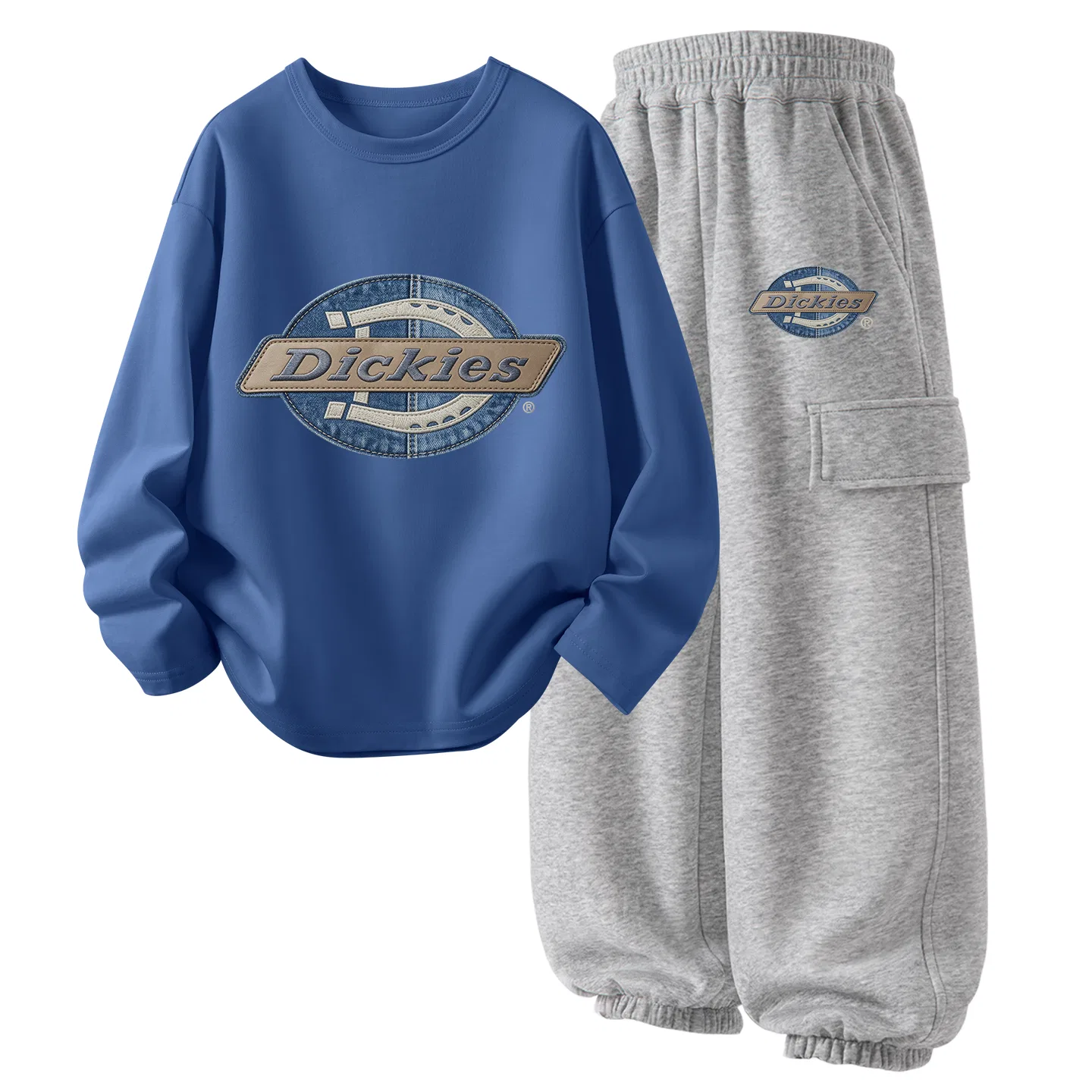 Детский комплект спортивных костюмов с принтом Dickies, Gray Blue/Heather Gray