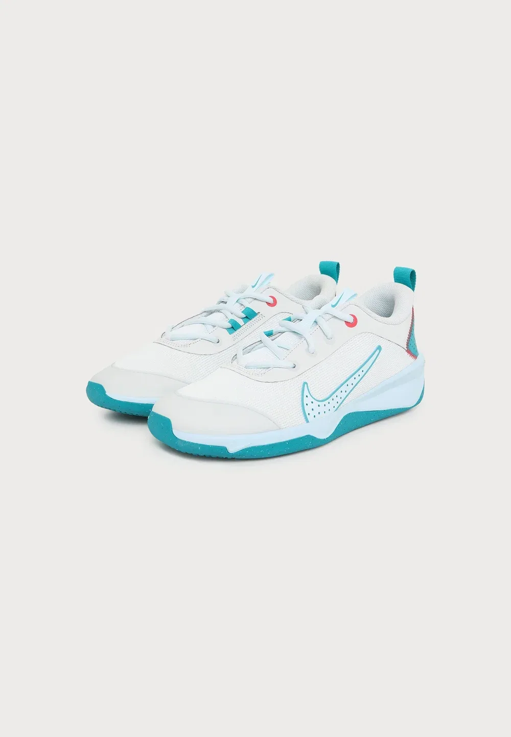 Универсальные кроссовки для бега по городу Omni для всех типов кортов Nike Performance, Off White/Glacier Blue/Energy/Tropical Pink/Bright Spruce — фото 2