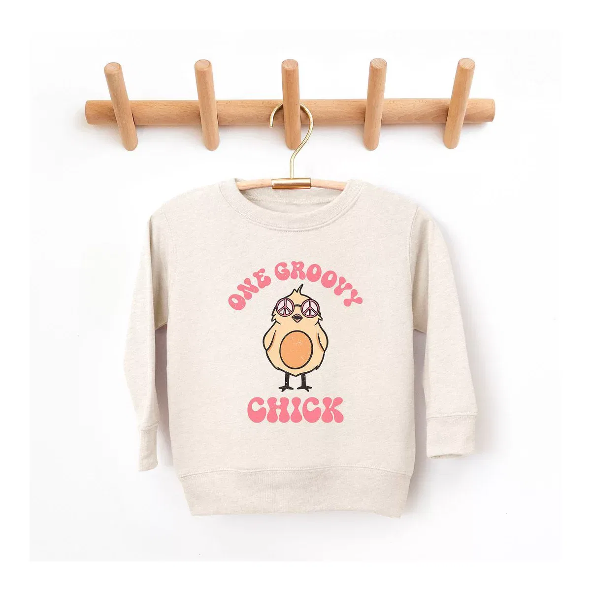 Детский свитшот с принтом One Groovy Chick The Juniper Shop, Natural