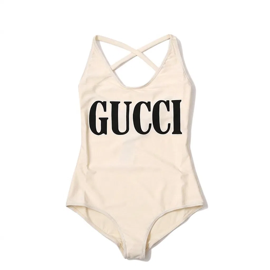 Женский слитный купальник с белым цветом One Piece Swimsuits, GUCCI