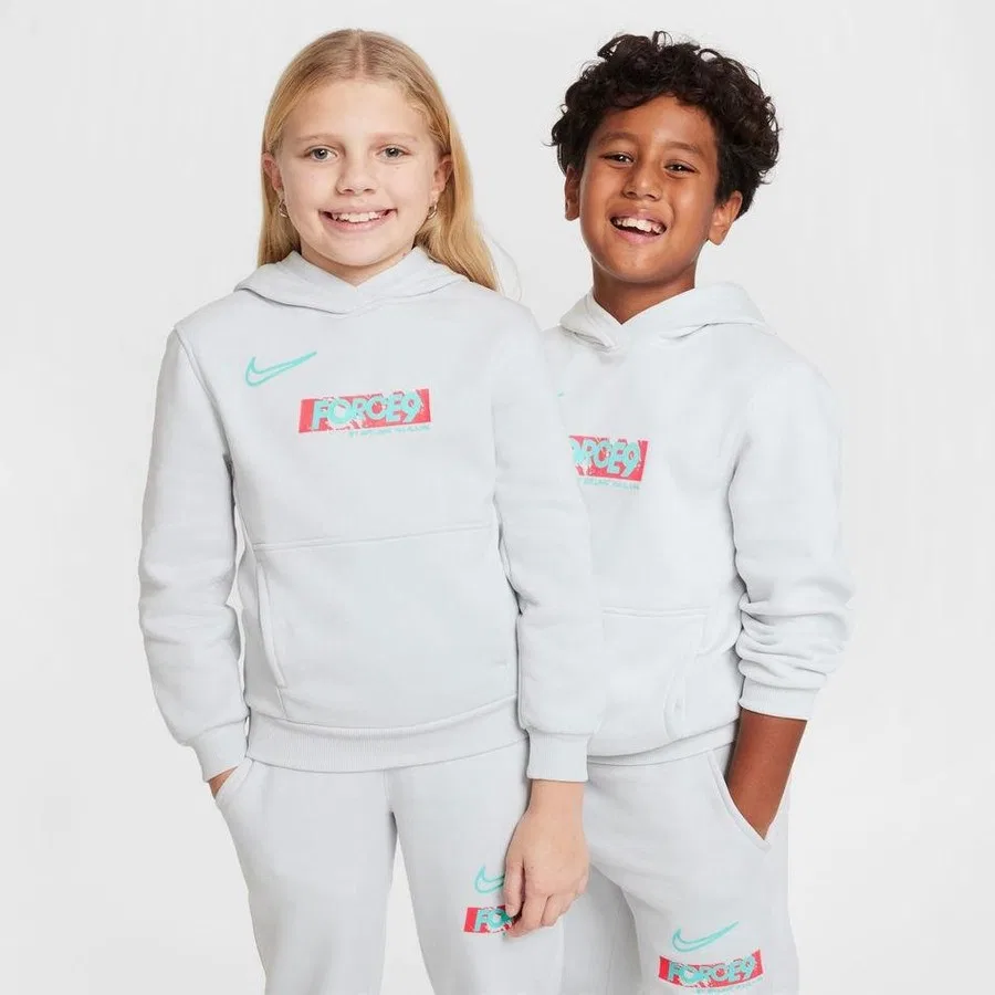 Детский свитшот с капюшоном из флиса Erling Haaland Club Fleece Hoodie Nike, Серый