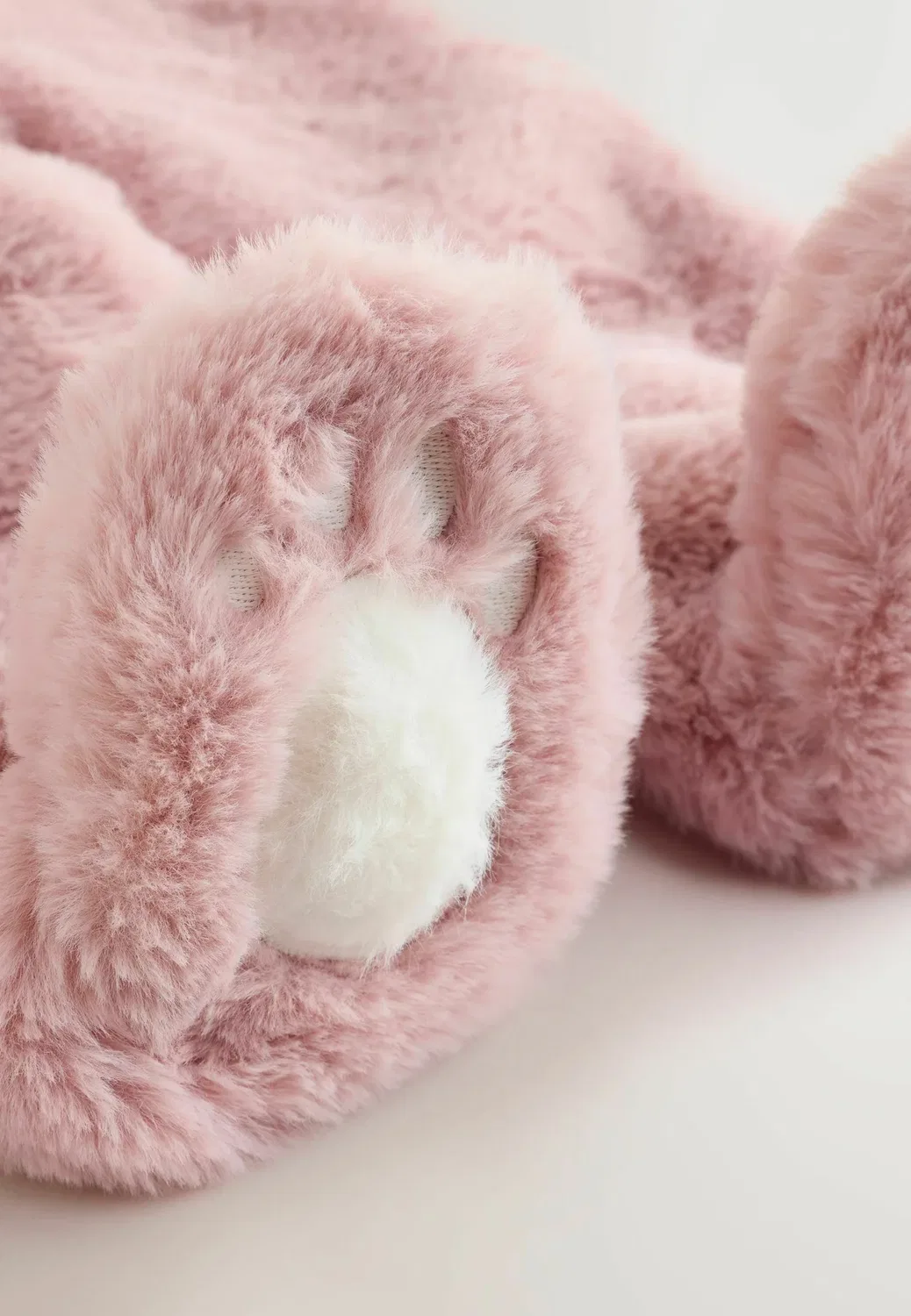 Детский комбинезон с капюшоном из искусственного меха Next, Pink Embroidered Bunny — фото 4
