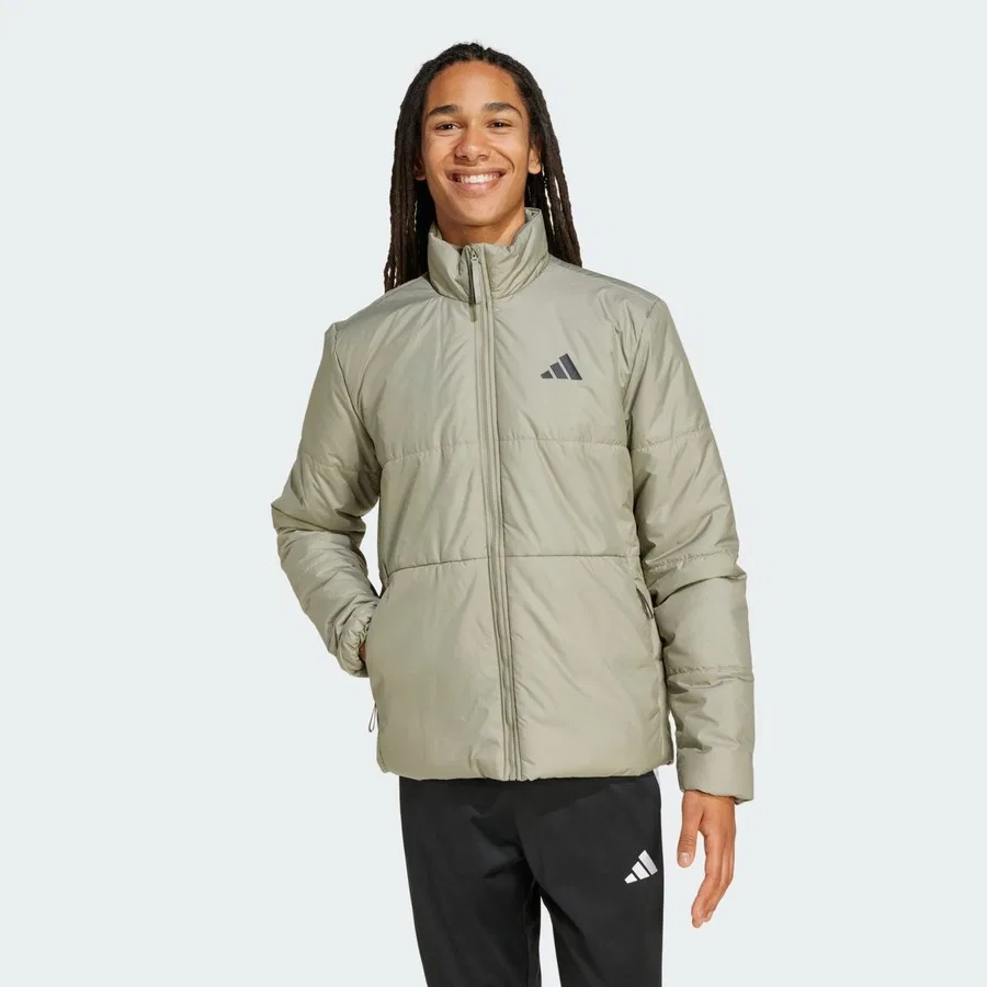 Утепленная куртка с утеплителем Climawarm и тремя полосами adidas, Серебристый