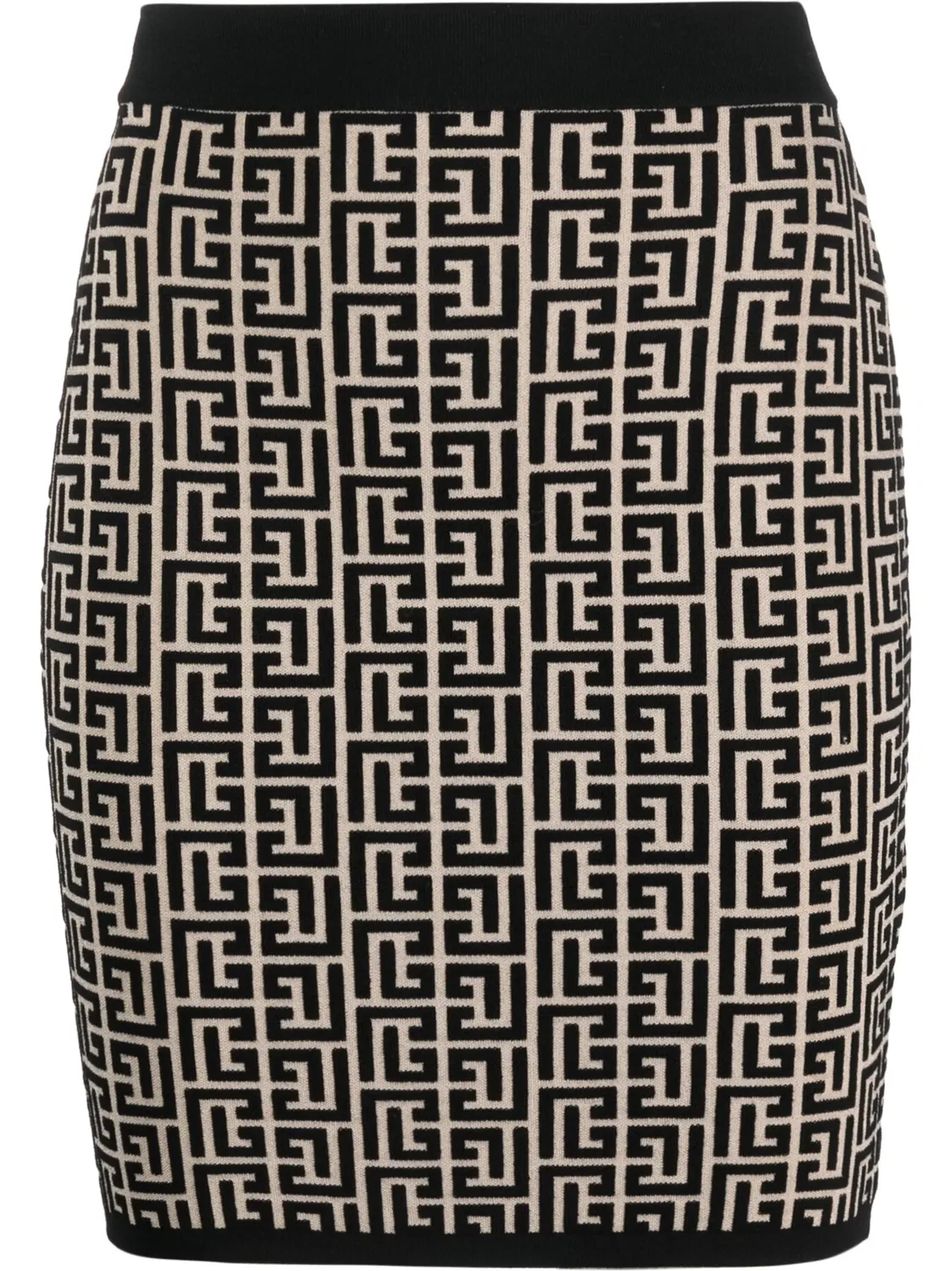 Мини-юбка с монограммой Жаккард Balmain, черный