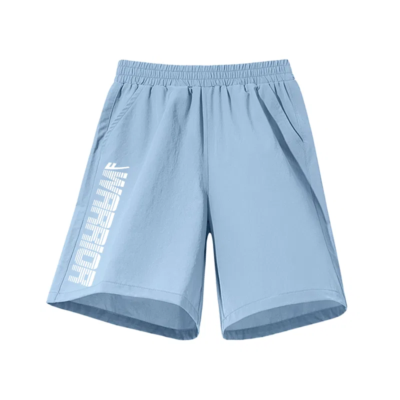 Детские шорты с принтом Gray Blue/White Interval Right Bottom K WARRIOR