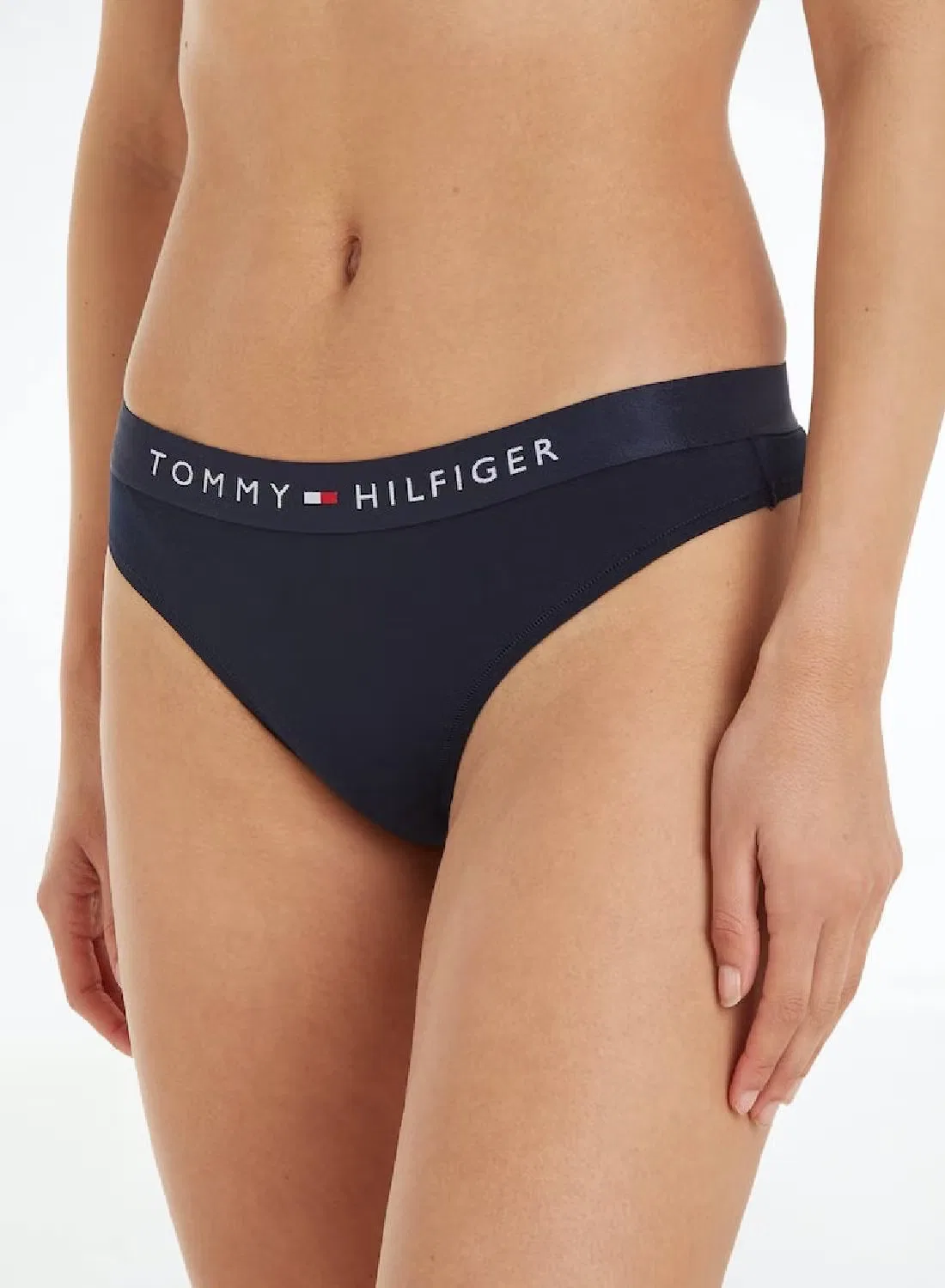 Трусы-стринги с логотипом на поясе Original logo waistband Tommy Hilfiger, голубой — фото 4