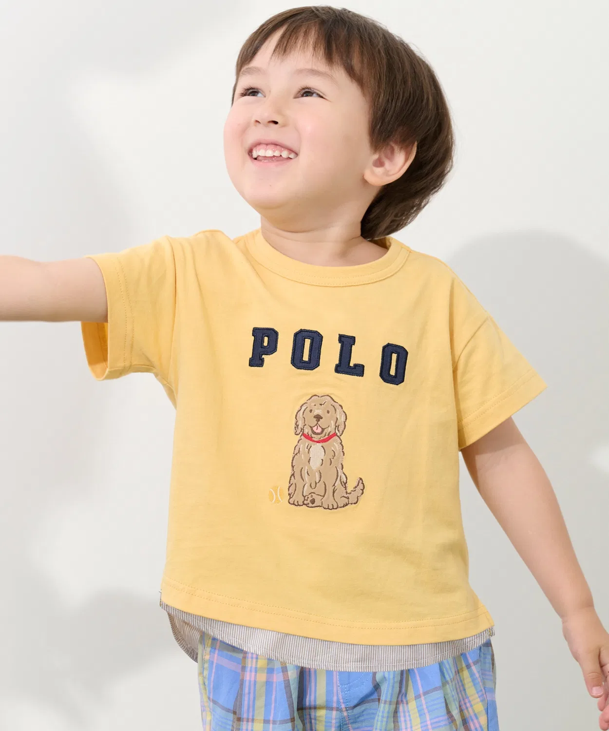 Детская футболка с аппликацией Half Sleeve POLO BCS petit main, Yellow